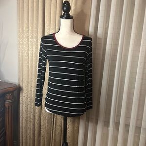 Copper Key (Dillards) Size XL Black Striped Shirt